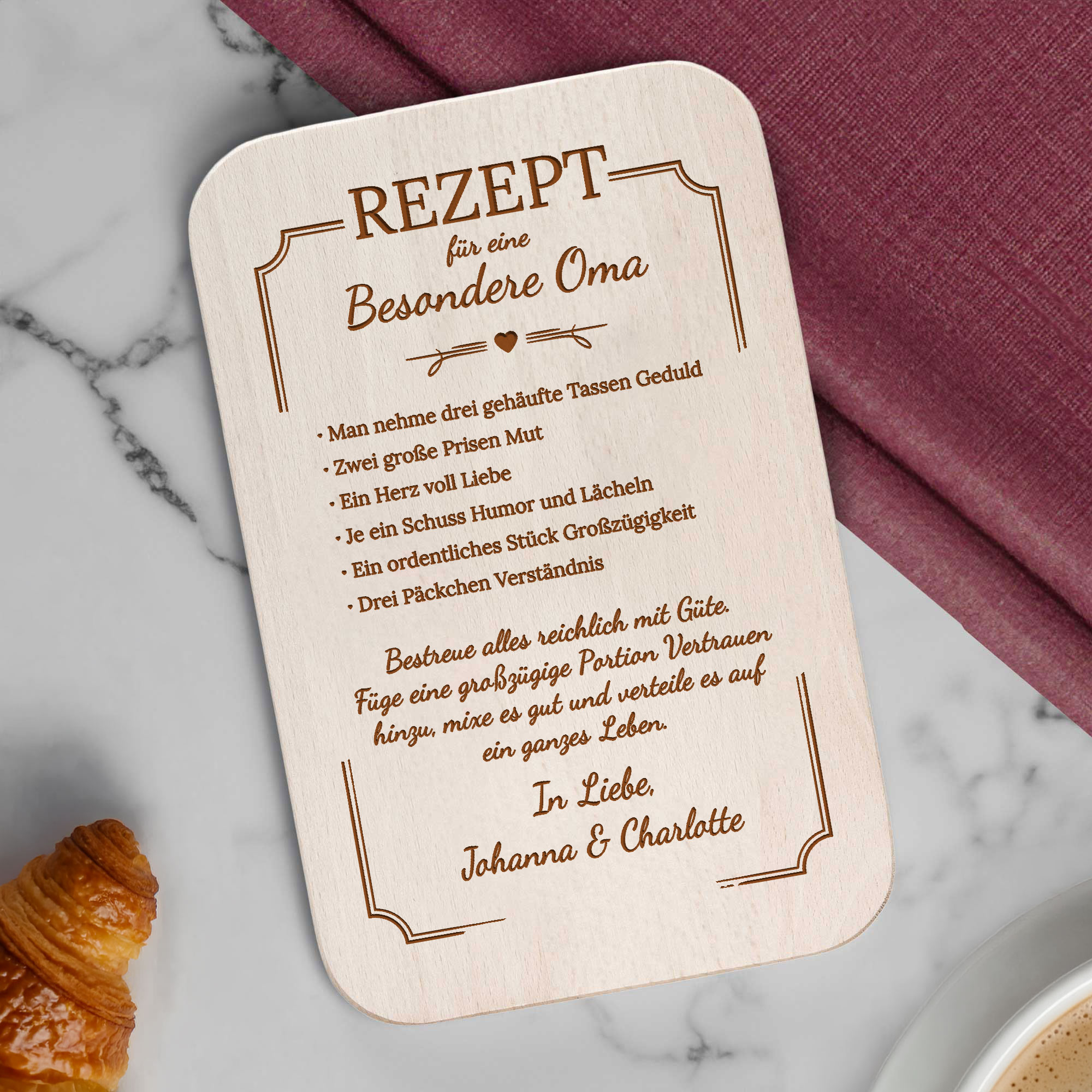 Frühstücksbrett für Oma - Rezept - Personalisiert