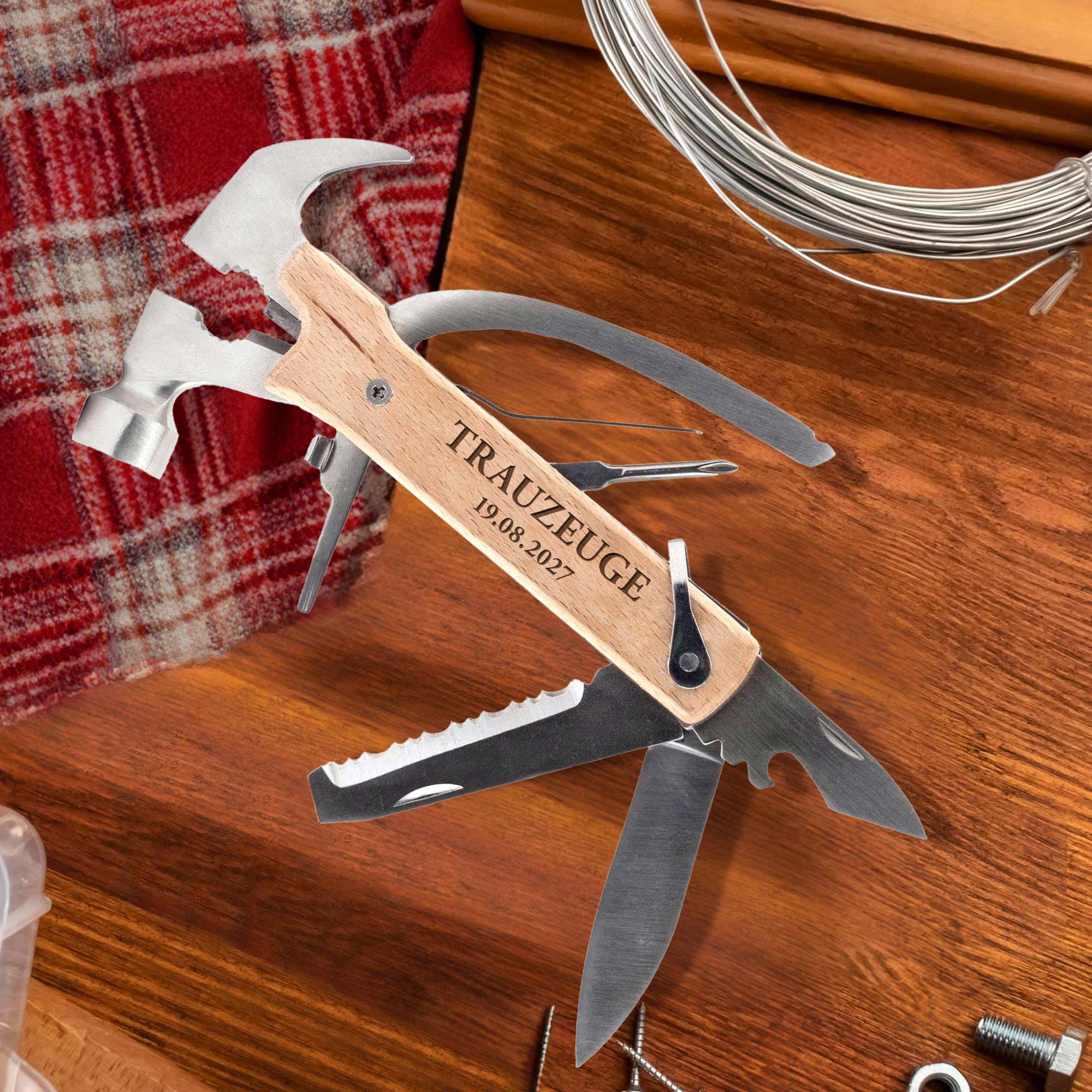Multitool 10 in1 Werkzeug für den Trauzeugen - Datum Gravur