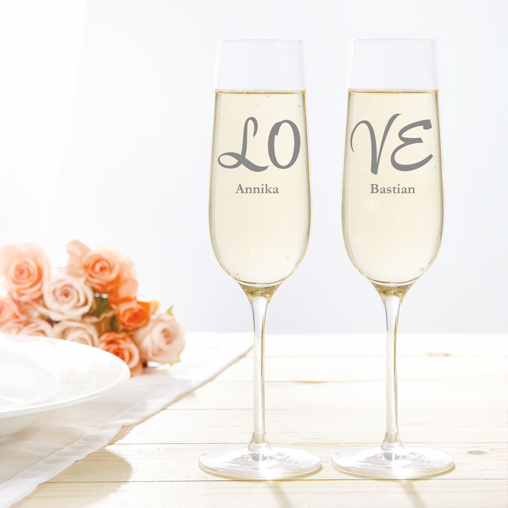 2er Set - Sektglas - LOVE - Personalisiert