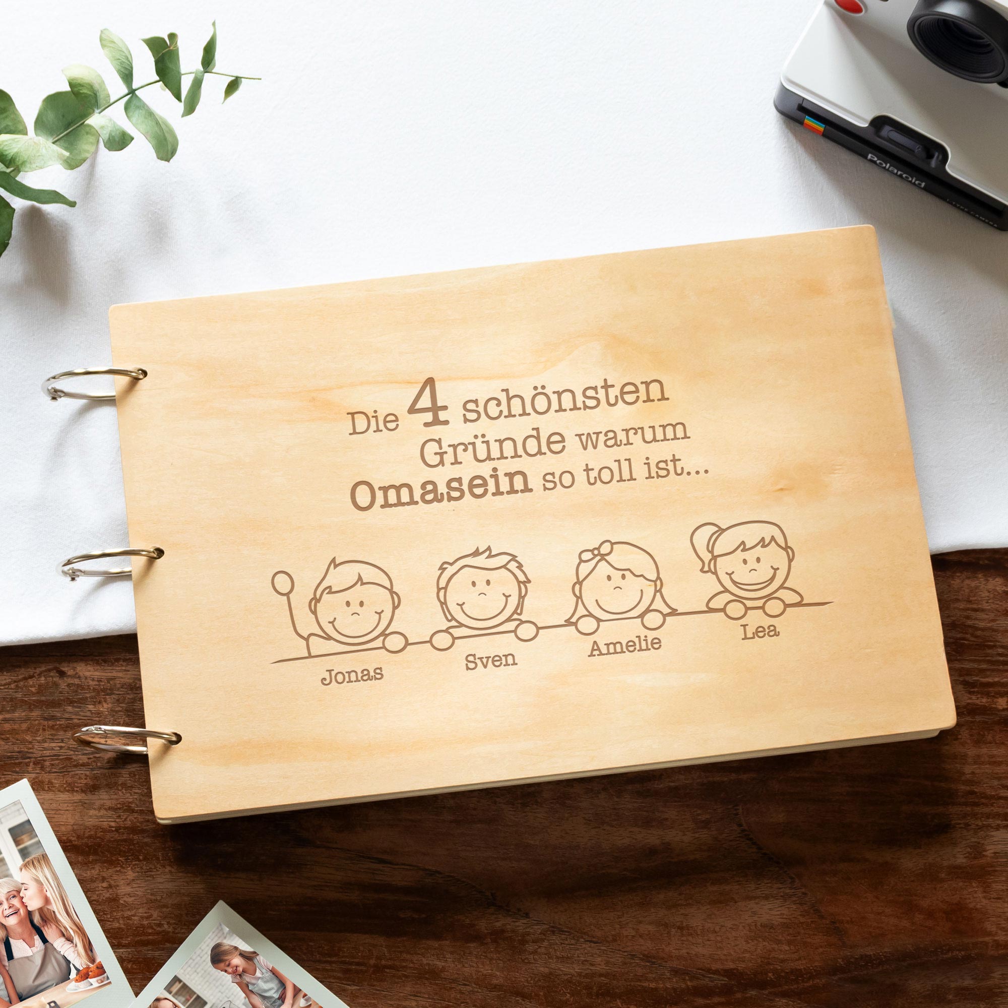 Fotoalbum mit Holzcover - Omasein Fotoalbum mit Holzcover - Omasein