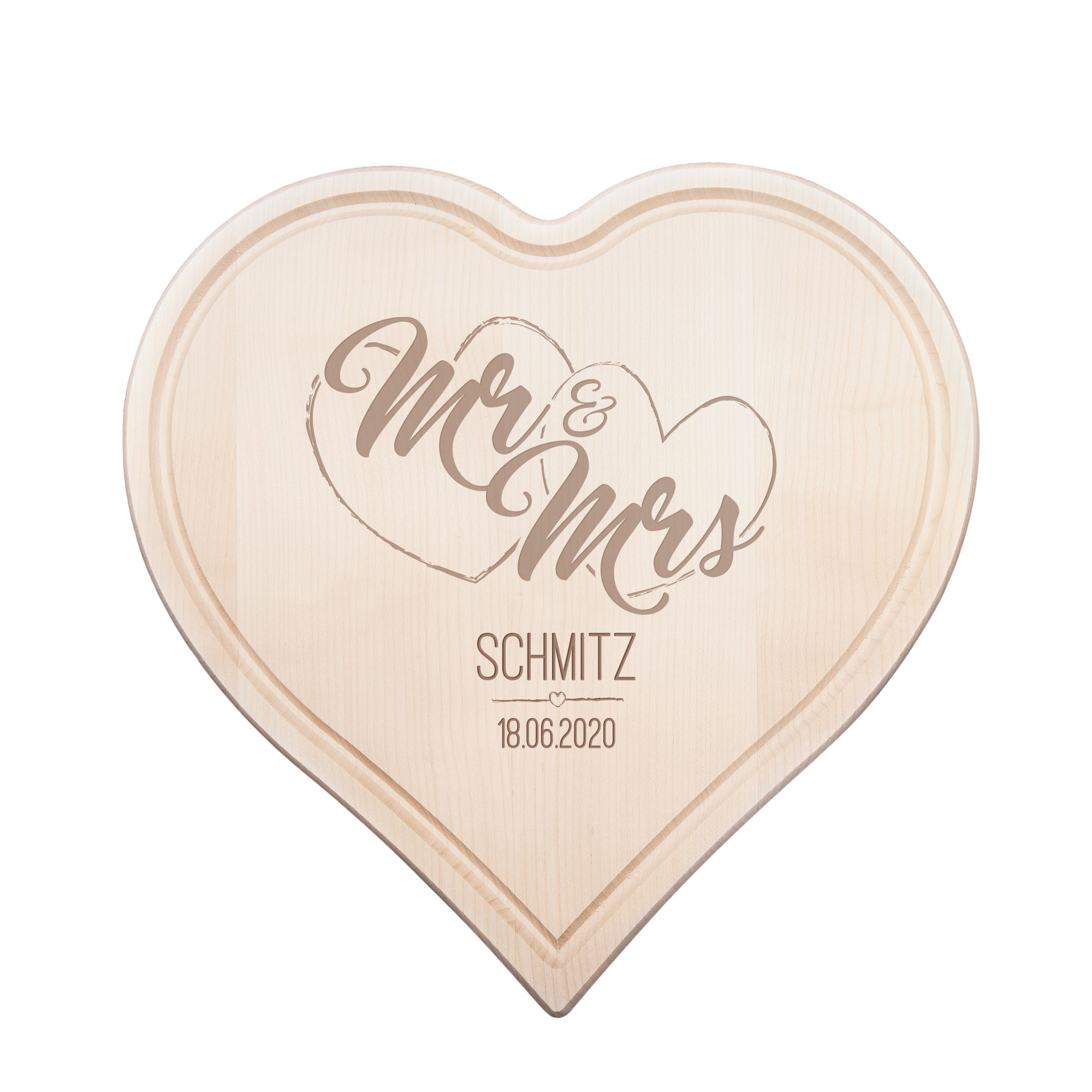 Herzbrett - Mr & Mrs - Personalisiert