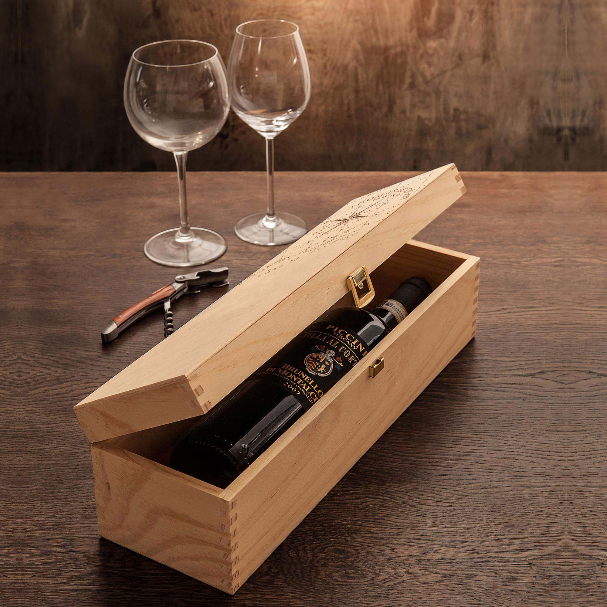 Weinkiste - Kompass - Personalisiert