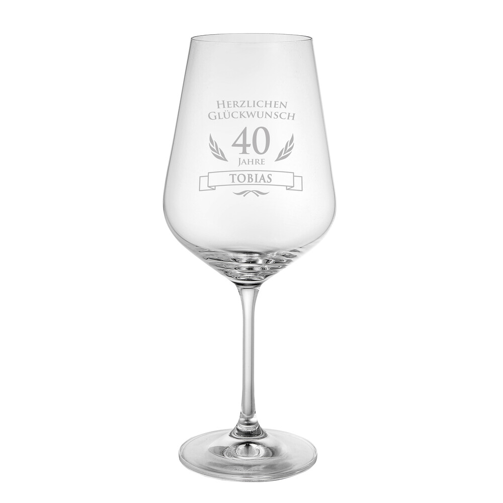 Weinglas - Geburtstag - 40 Jahre - Personalisiert