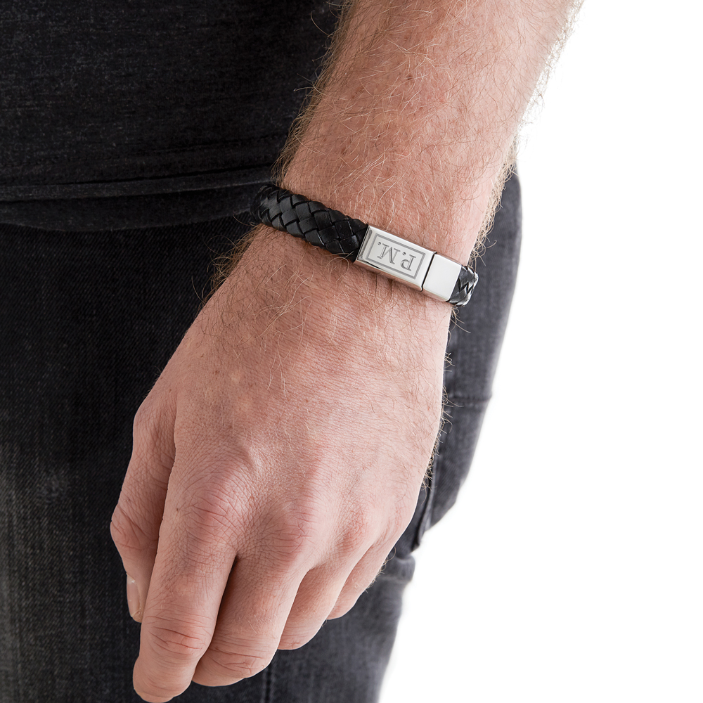 Lederarmband - Geflochten - Initialen - Personalisiert
