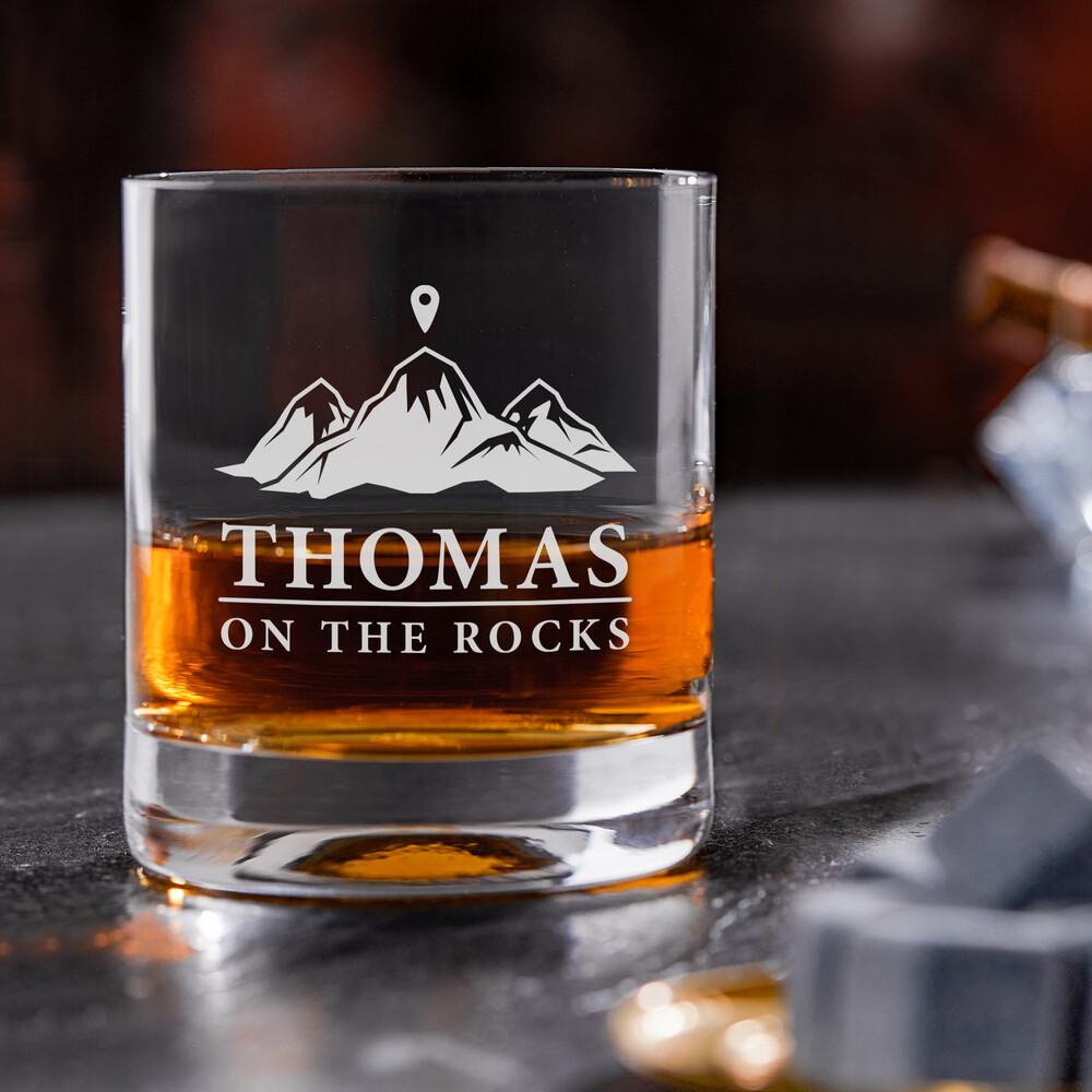 Whiskyglas mit Gravur On The Rocks - Personalisiert