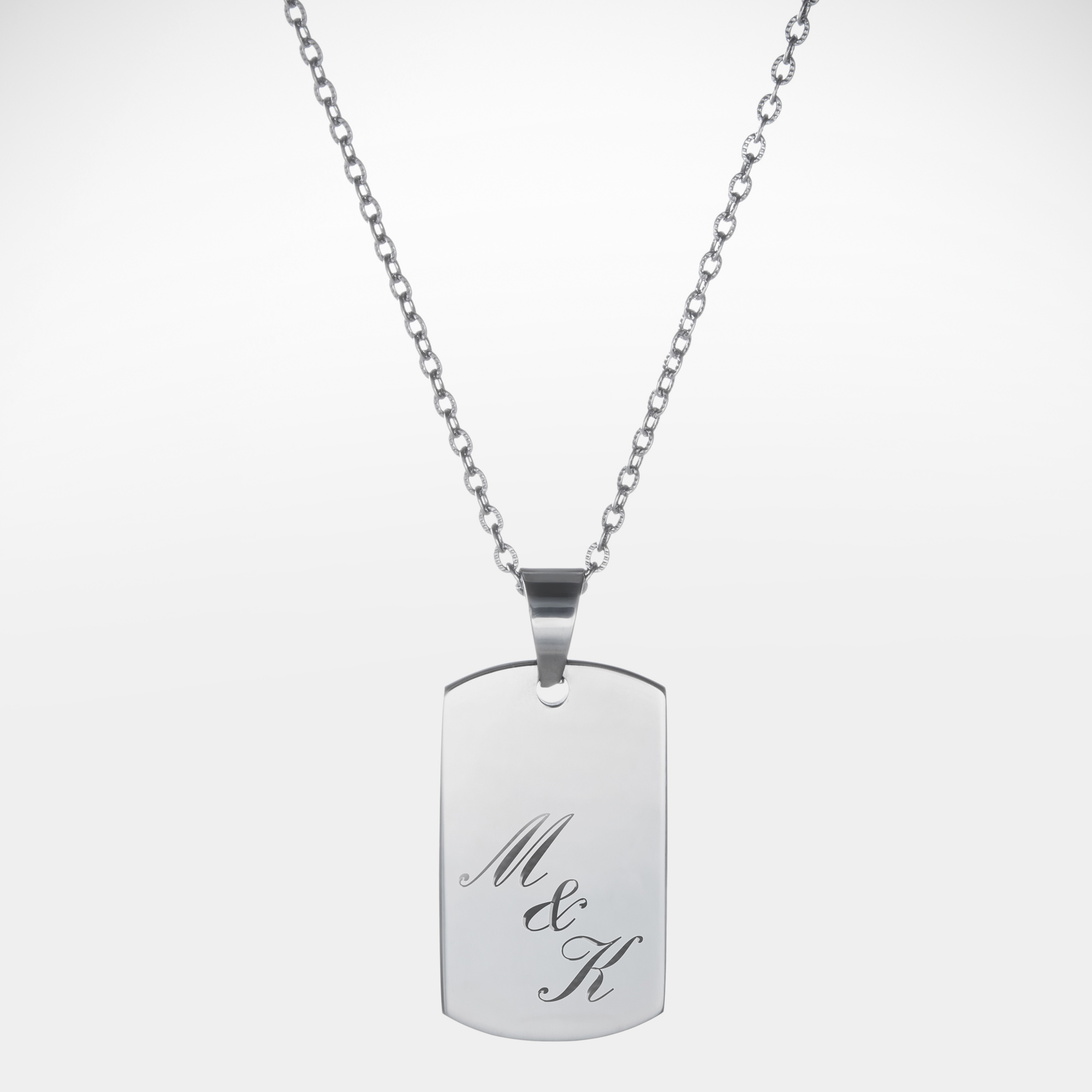 Dog Tag Kette mit Gravur - Initialen für Paare - Personalisiert