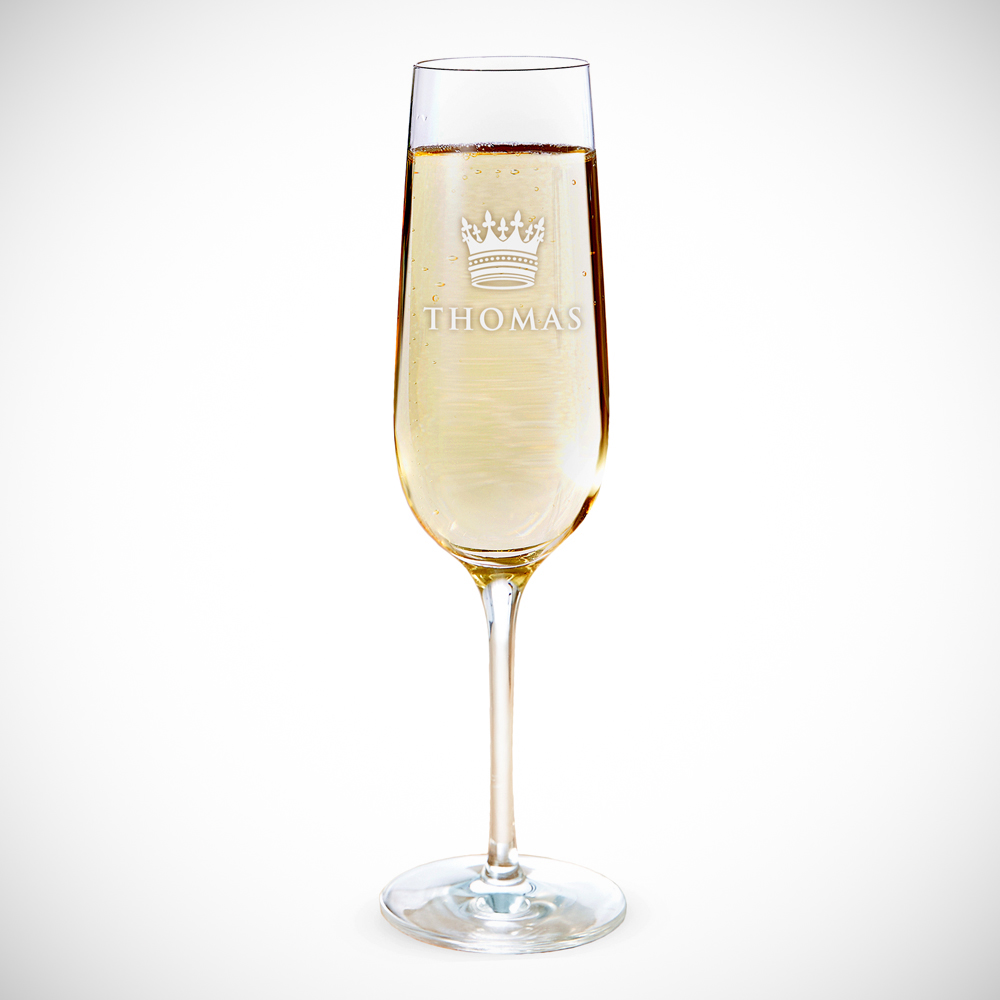 Sektglas - Große Krone - Personalisiert