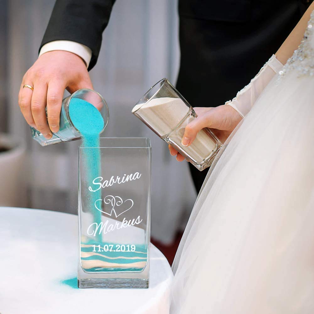 Vase - Eckig - Herzen - Personalisiert