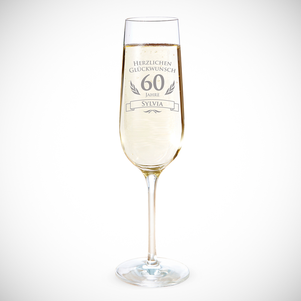 Sektglas - 60. Geburtstag - Personalisiert