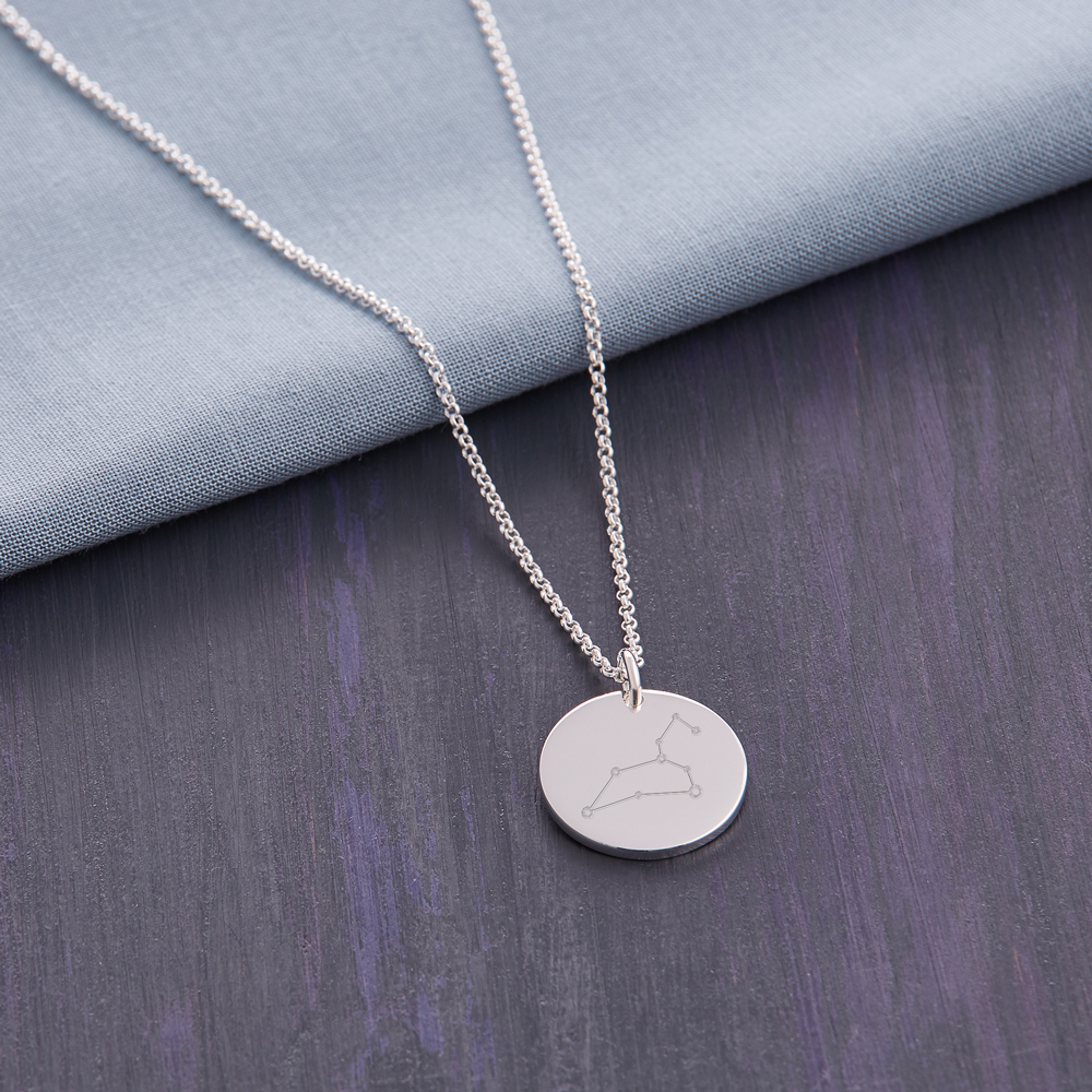 Sterling Silber 925 Anhänger mit Gravur und Kette - Sternbild