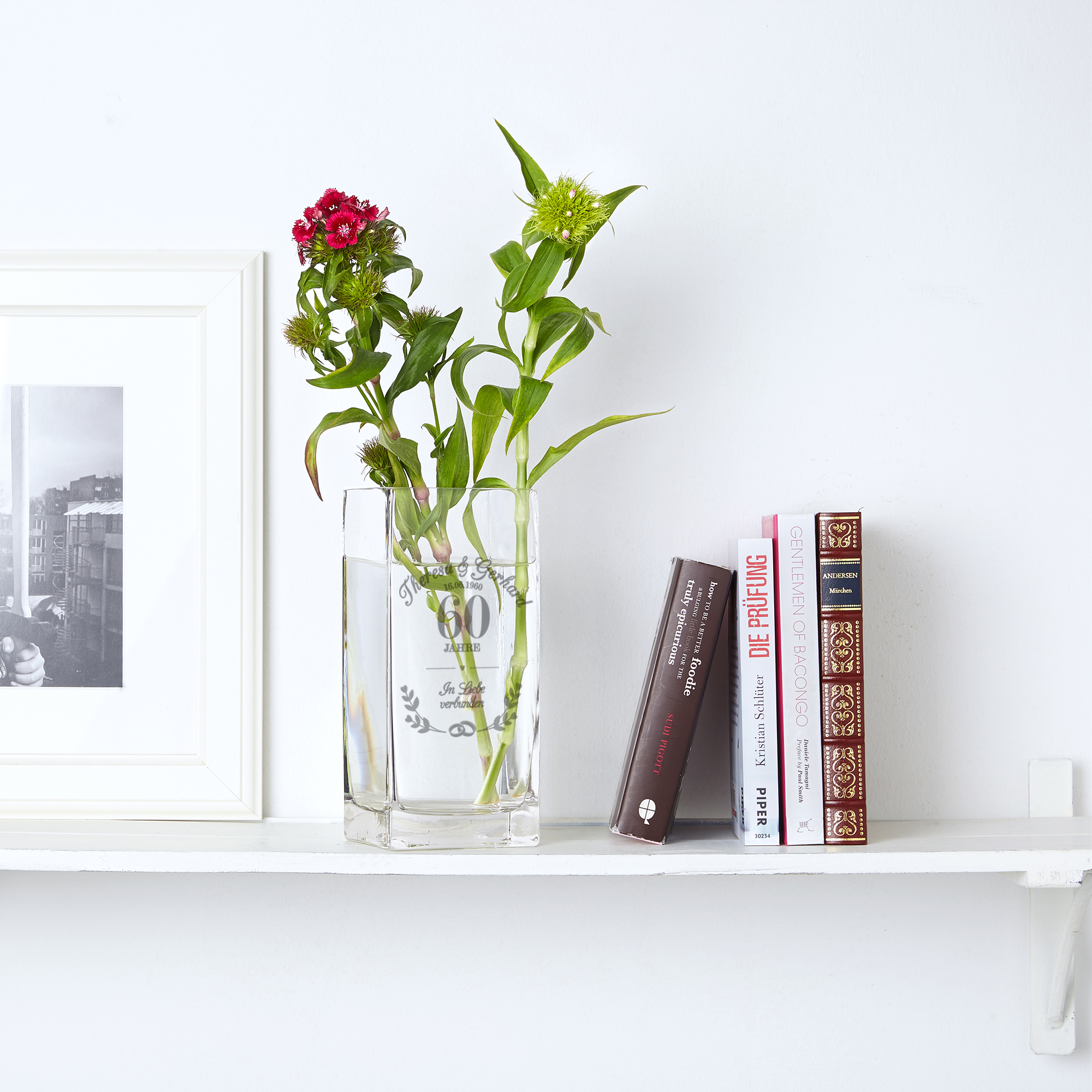 Vase - Eckig - Diamanthochzeit - In Liebe verbunden - Personalisiert