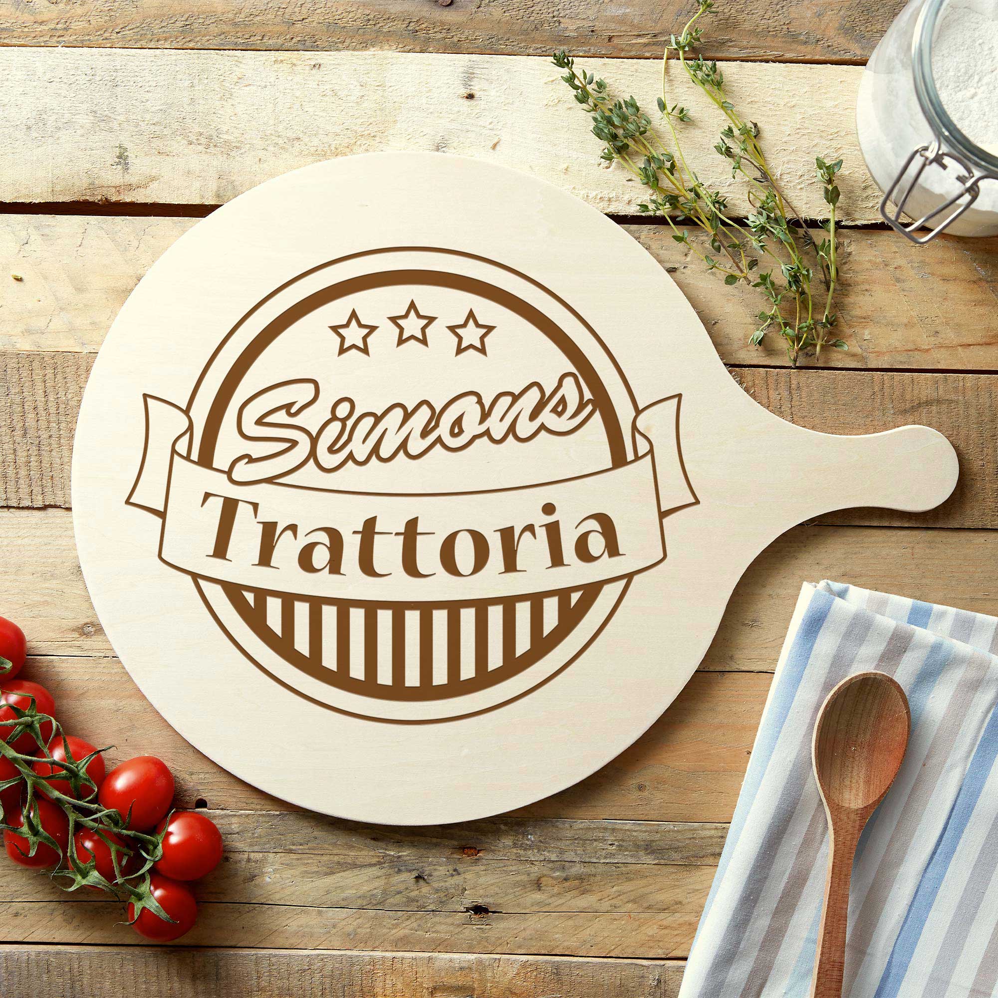 Pizzabrett - Name's - Trattoria - Personalisiert