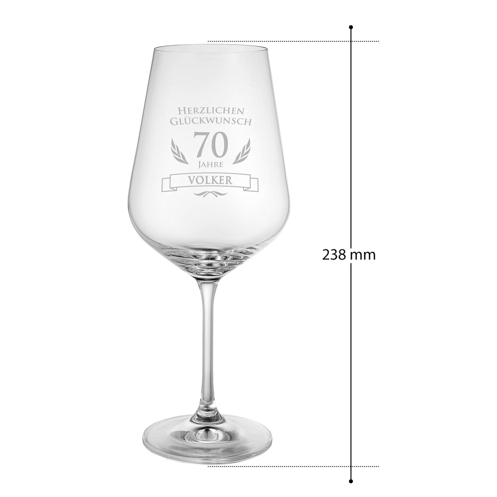 Weinglas - Geburtstag - 70 Jahre - Personalisiert