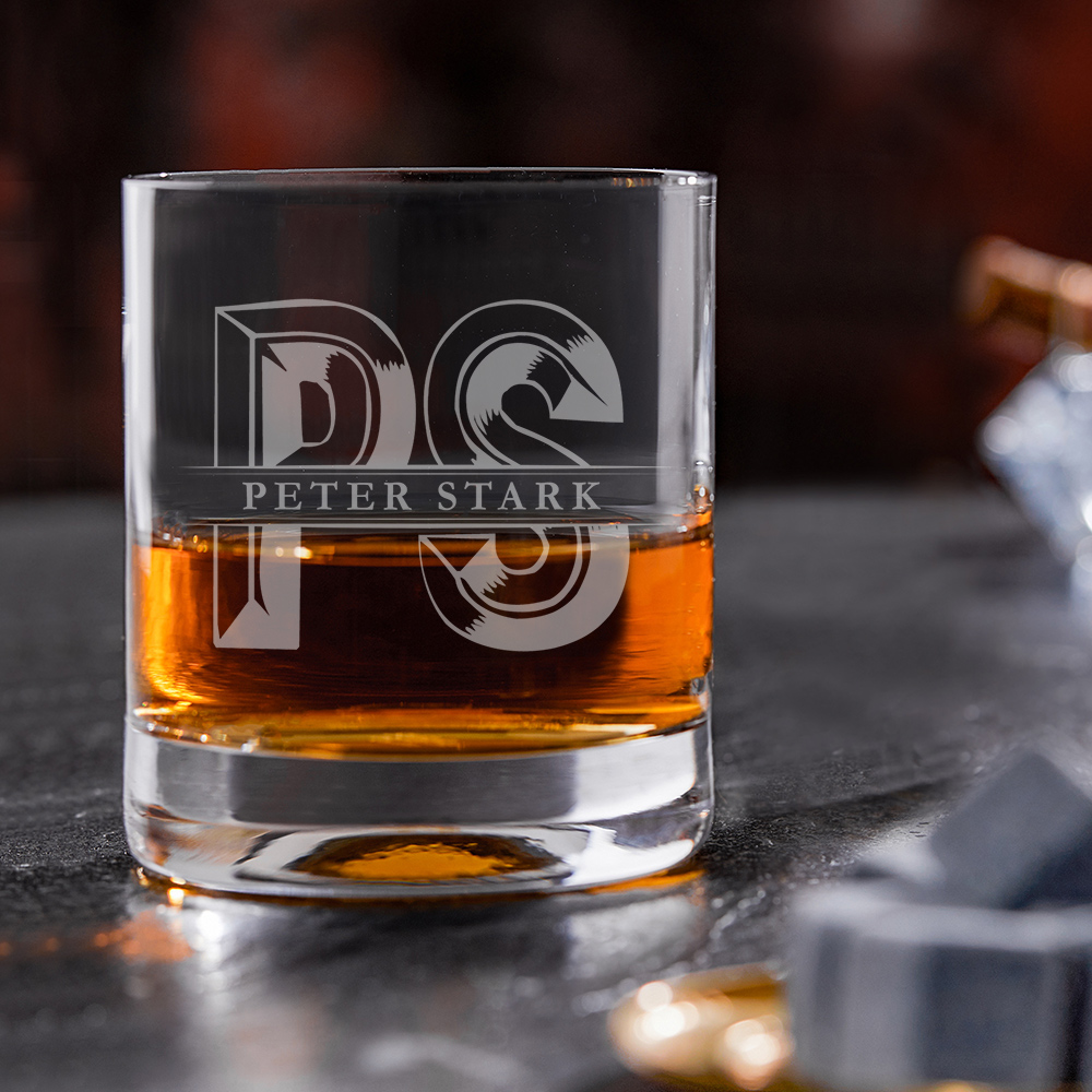 Whiskyglas mit Gravur initial - Personalisiert