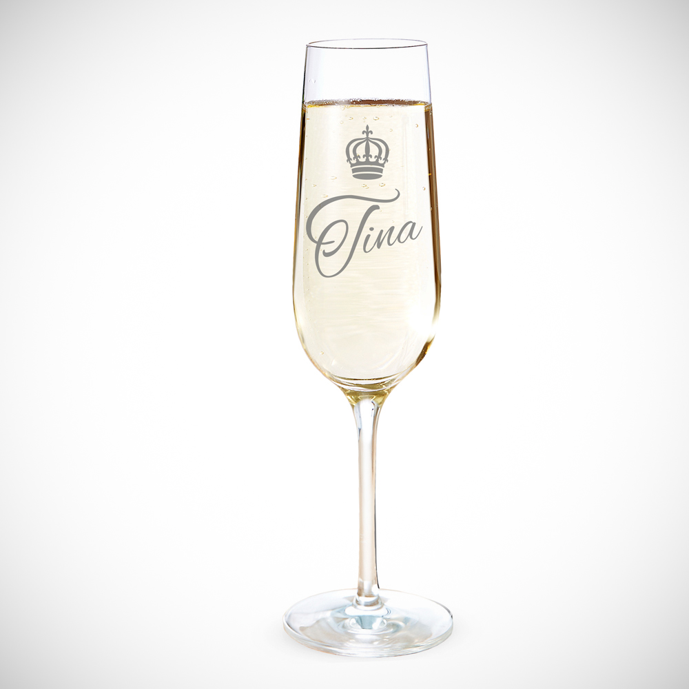 Sektglas - Kleine Krone - Personalisiert