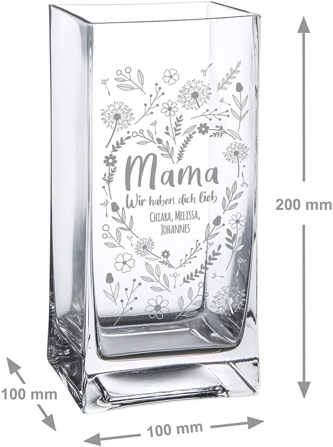 Ritzenhoff Personalisierte Glasvase - Individuell Mit Namen & Text Bedruckt