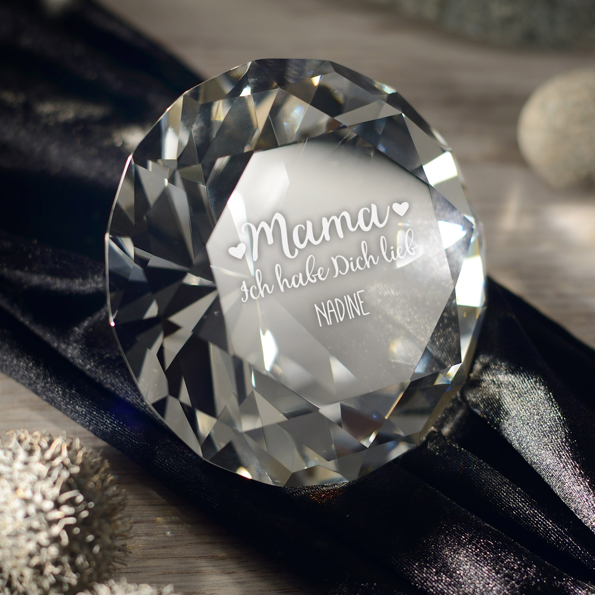 Kristall - Diamant - Mama, wir haben dich lieb - Personalisiert