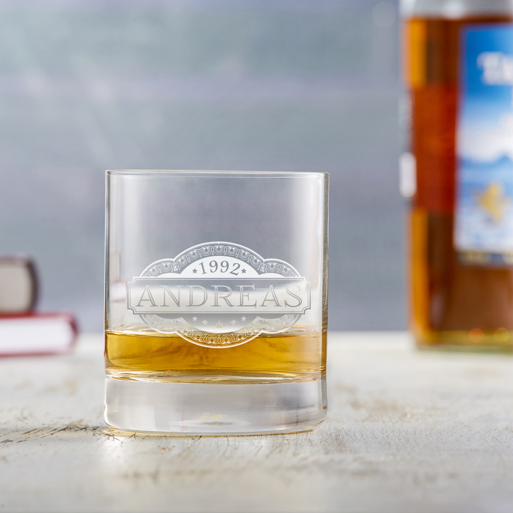 Whiskyglas mit Gravur Banderole - Personalisiert