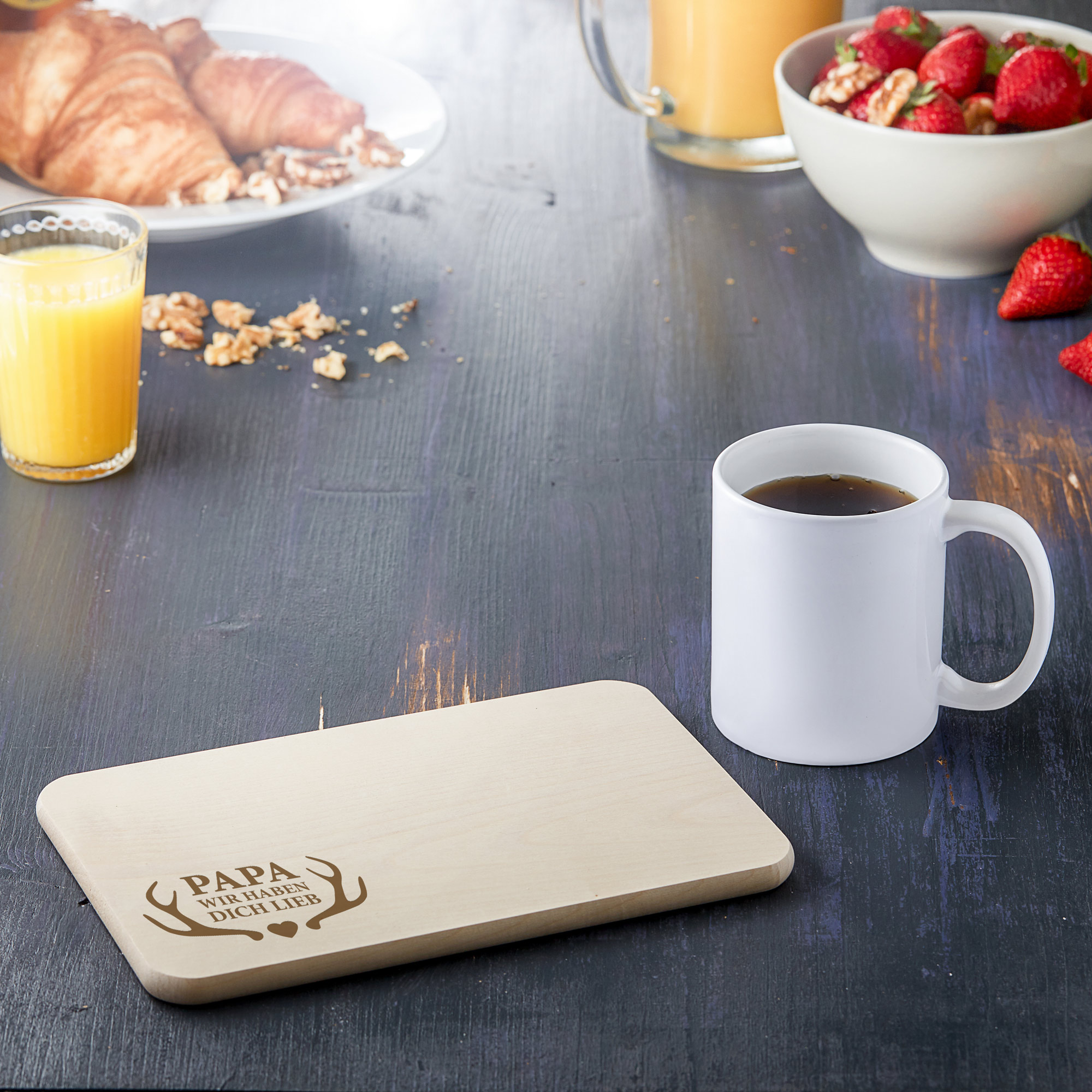 Frühstücksbrett - Papa - Geweih - Standard