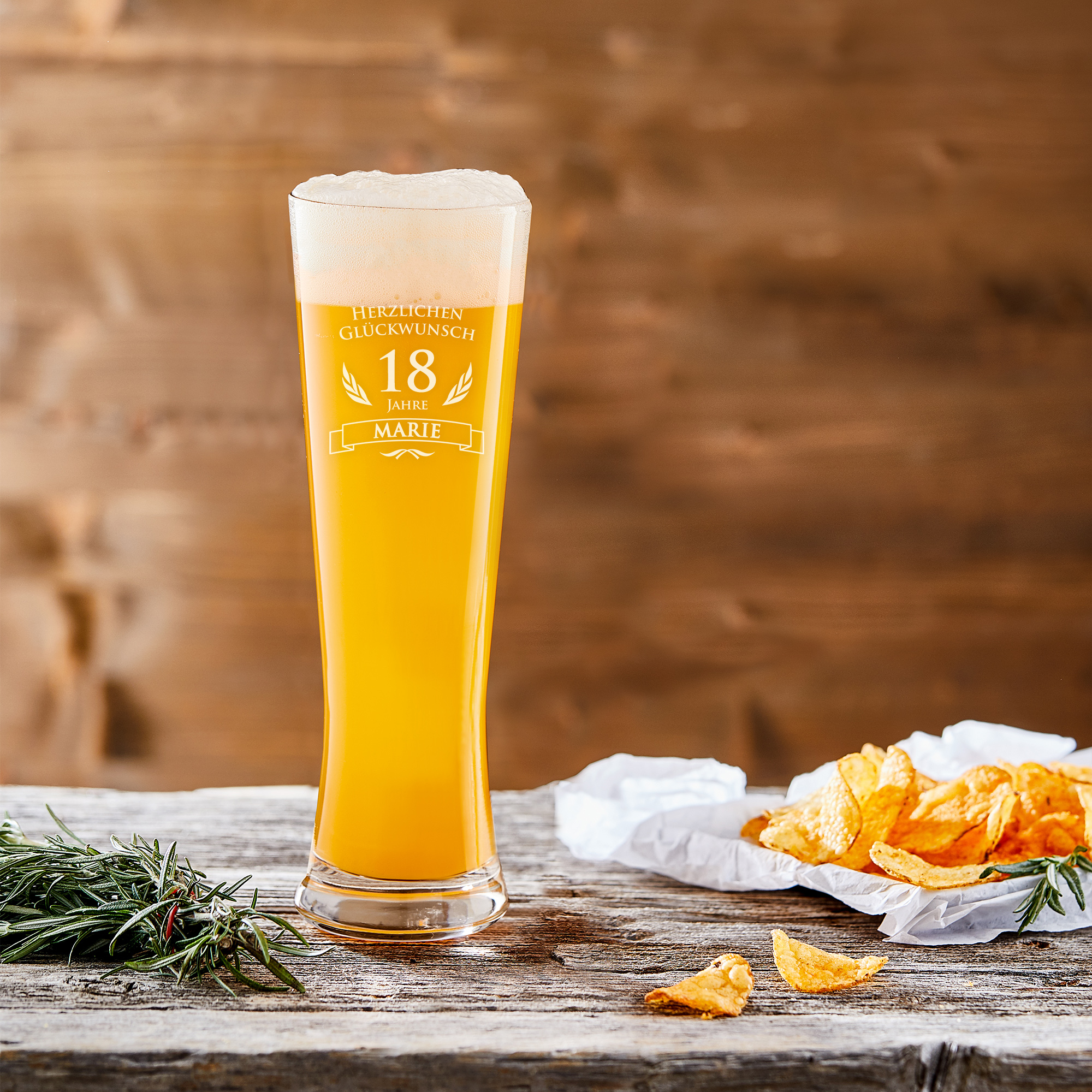 Weizenbierglas zum 18. Geburtstag Weizenbierglas zum 18. Geburtstag