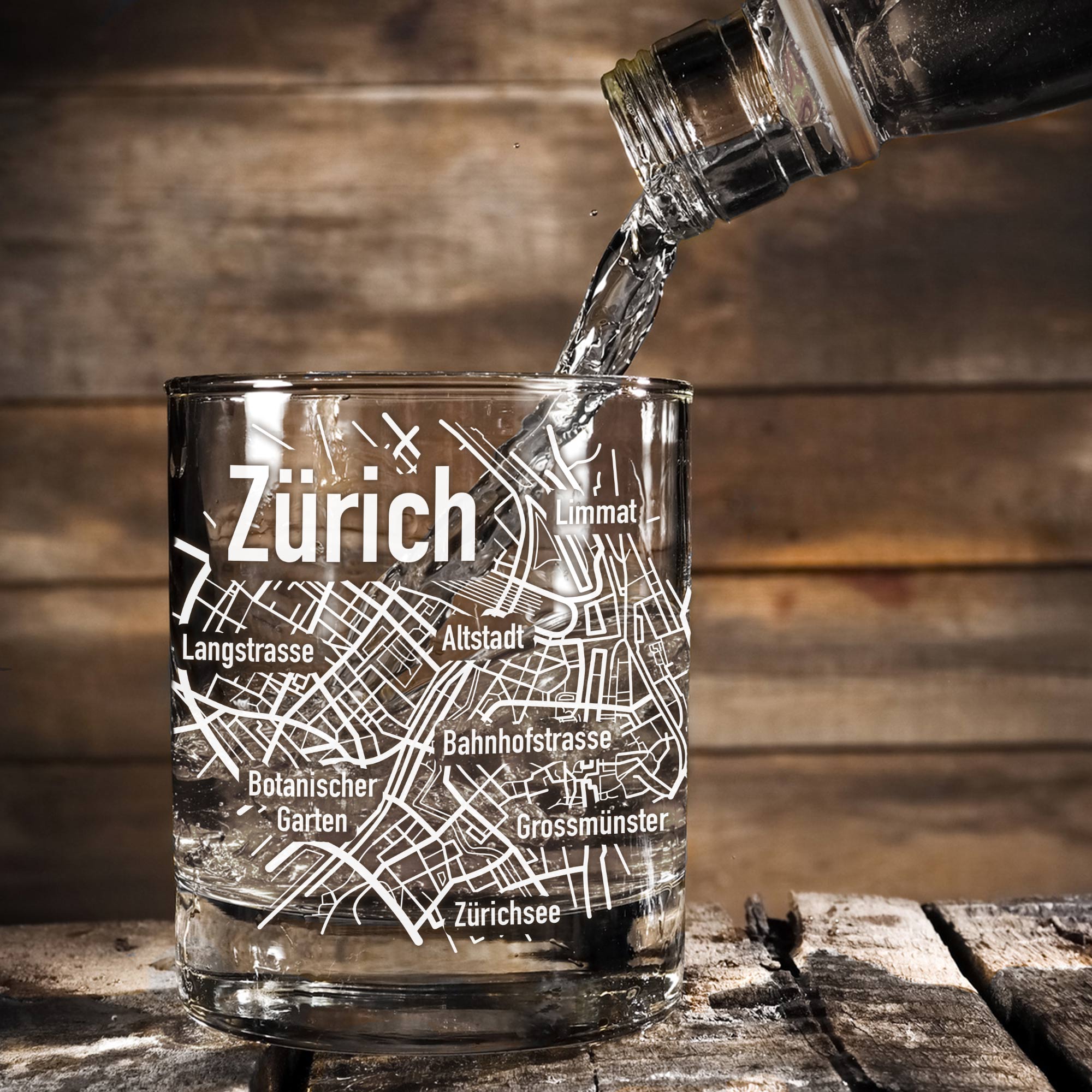 Whiskyglas - Stadtplan - Zürich - Standard