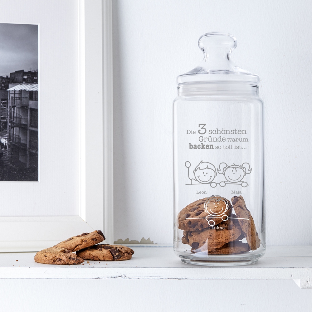 Keksglas mit Gravur- Warum ich es liebe zu backen