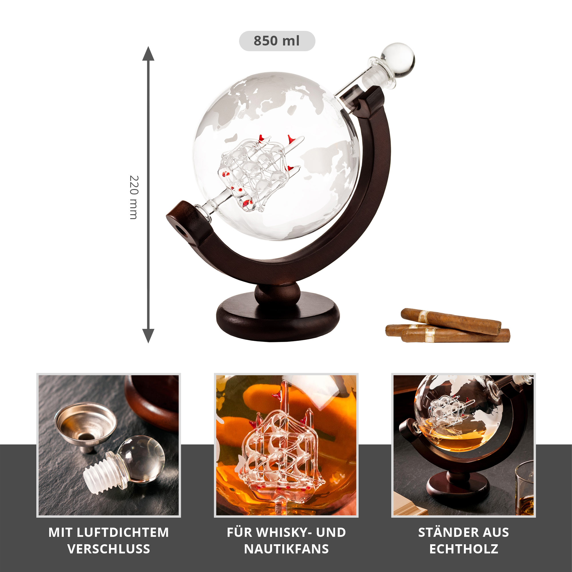 Whisky Karaffe Globus Design - Whiskyflasche