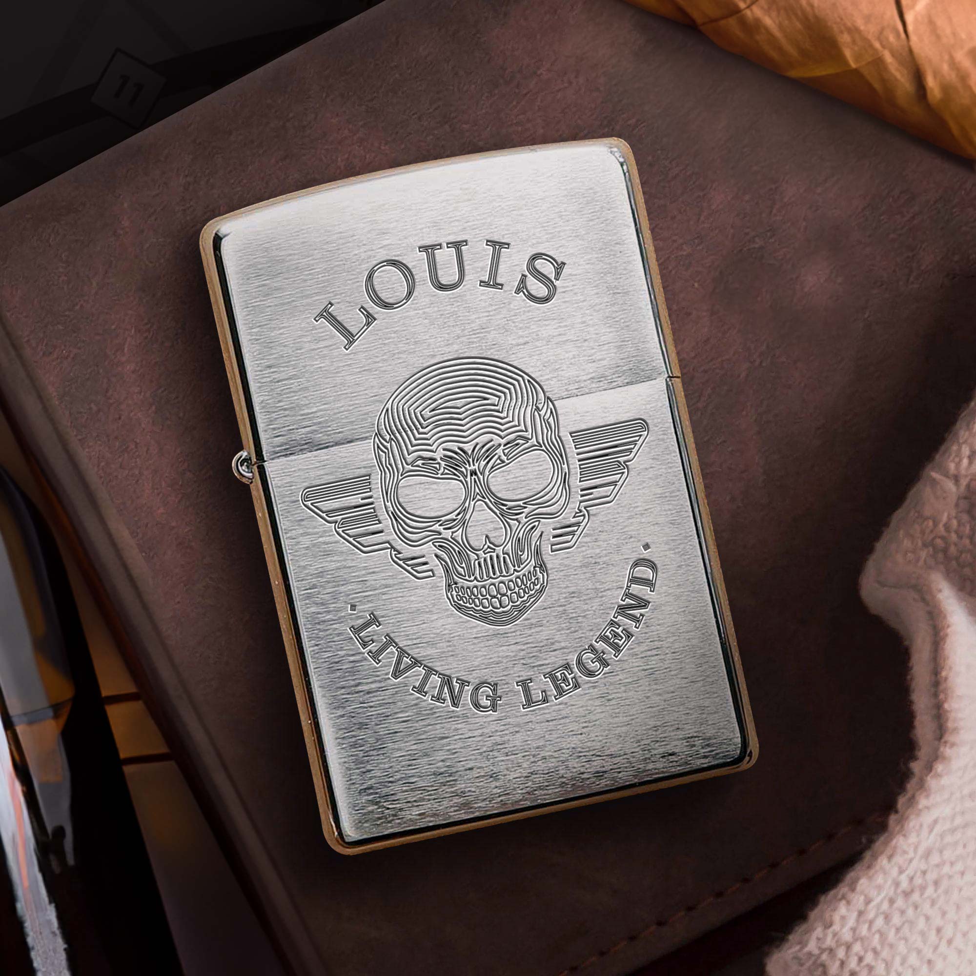 Personalisiertes Zippo Sturmfeuerzeug mit Gravur - Totenkopf