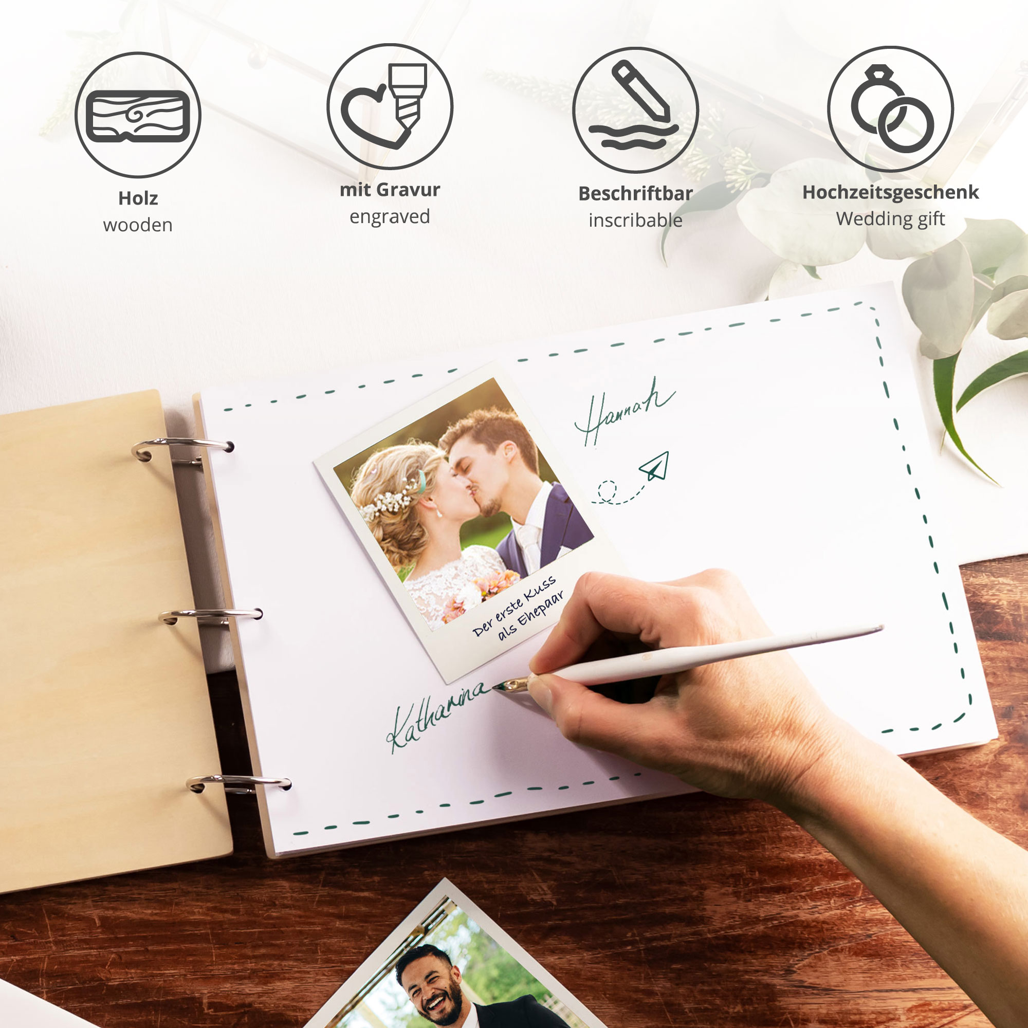 Gästebuch - Fotobuch Holzcover - Unsere Hochzeit - Standard