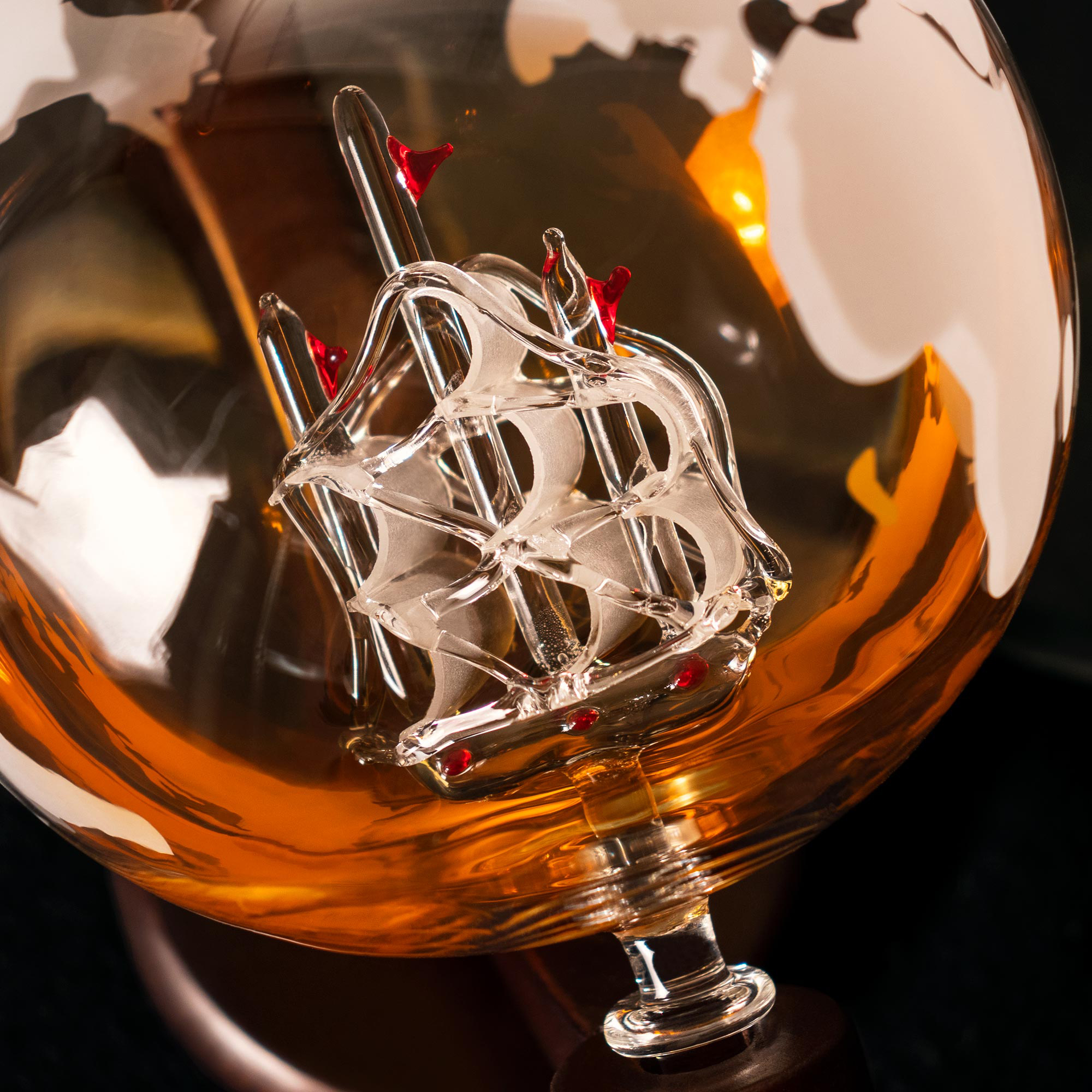 Whisky Karaffe Globus - Schiff - Personalisiert