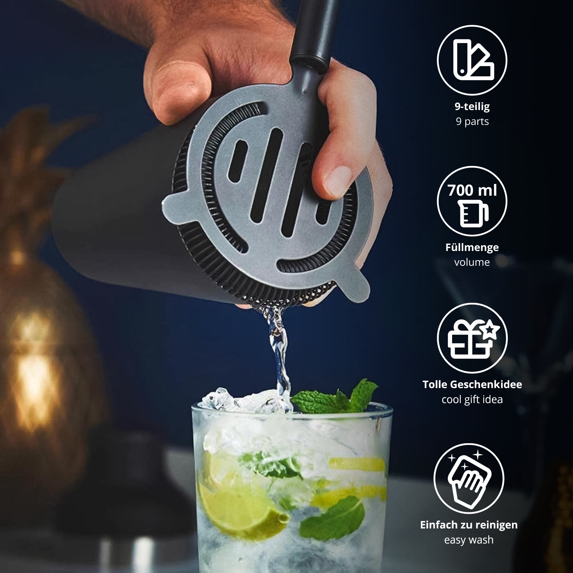 Cocktail Shaker Set mit Zubehör