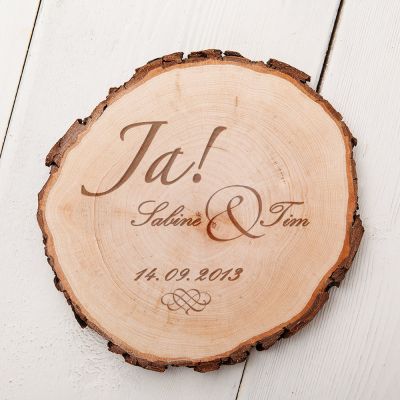 Baumscheibe mit Gravur zur Hochzeit Baum der Ehe personalisiert